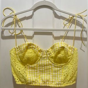 Urban Outfitters Yellow Bustier Cropped Top🌼